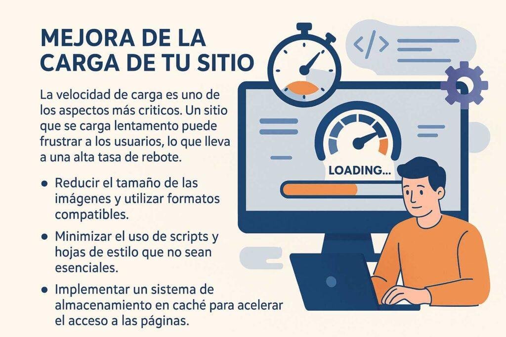 Mejora de la carga del sitio Cómo aparecer primeros en Google. Mejora de la carga del sitio.